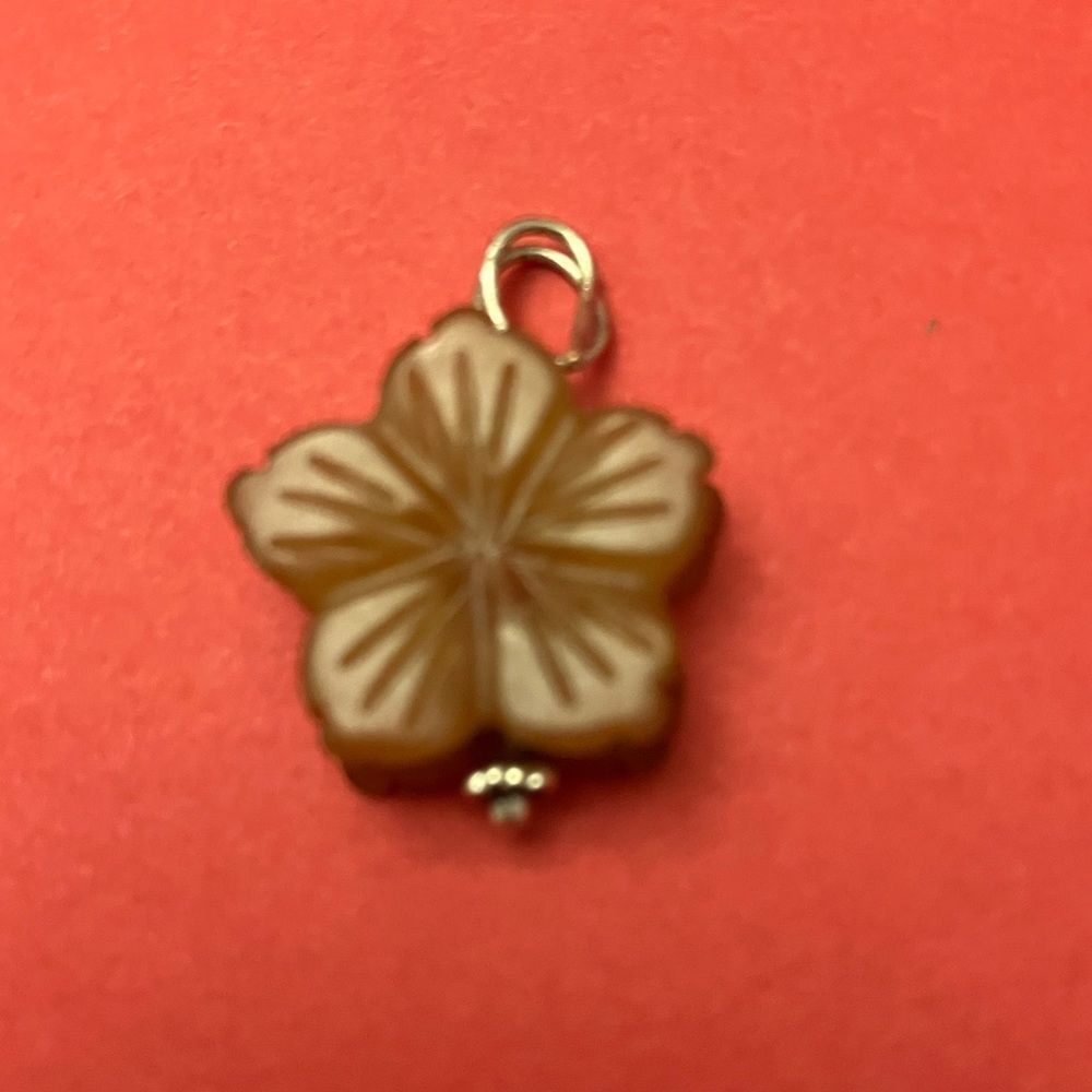 5/$25 brown floral pendant for necklace or bracelet